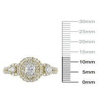 1- Karat T.W. Sjajnost fini nakit ovalni rezani dijamantni zaručnički prsten u 10kt žutom zlatu, veličina 7
