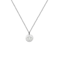 Anavia Majčin dan poklon za mamu okruglo srebrno polirani Mini Lotus ogrlica s besplatnim poklonom bo [srebro]