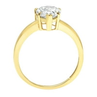 2. Karat u obliku kruške 18k Prozirni imitirani dijamant od žutog zlata ugraviran izjava godišnjica vjenčanja vjenčani prsten pasijans