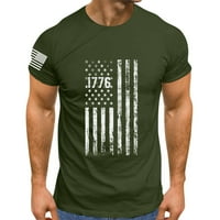 Košulje za muškarce s printom američke zastave, bluze s okruglim vratom i kratkim rukavima, ljetni casual labavi vrhovi