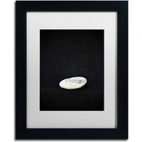 Zaštitni znak likovna umjetnost 'šljunak na crnom pijesku' platno umjetnost Philippe Sainte-Laudy, bijela mat, crni okvir