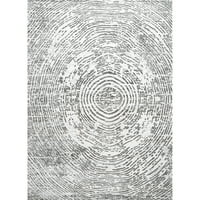 Nuloom Lorraine Teksturirana apstraktna prostirka labirinta, 6 '7 9', siva