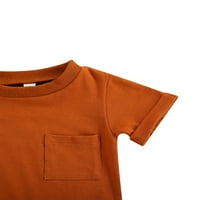 odjeća za dječake u A-listi, gornji dio kratkih rukava, jednobojne tiskane kratke hlače