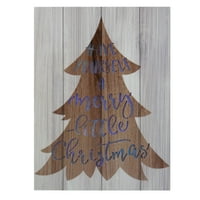 11.75 zidna ploča osvijetljeno smeđe božićno drvce Priuštite si mali veseli Božić