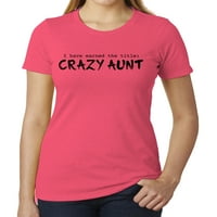 T-shirt Crazy Aunt - Ženske majice za spajanje obitelji - Berry MH200WFAM S L
