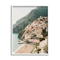 Stupell Cinque Terre obalni grad krajolik krajolik fotografija bijela uokvirena umjetnička print art art art