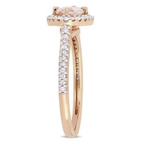 Donje prsten Miabella s морганитом ovalnog rez T. G. W. i dragulj T. W. od ružičastog zlata 14 karata Halo