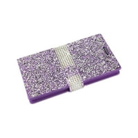 Kožna torbica za novčanik s preklopnim poklopcem za novčanik - Ljubičasta