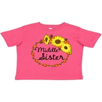 Neobična majica s vijencem od suncokreta za srednju sestru kao poklon dječačiću ili djevojčici