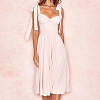 Ljetne haljine za žene modni casual kratki rukav pune linije haljine srednje dužine ženske labave haljine Pink