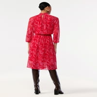 Scoop ženska midi haljina od rukava s rukavima s bluzama