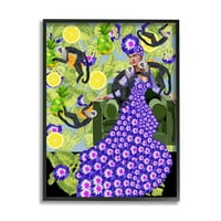 Stupell Industries Abstract haljina Frida modni cvjetni uzorak Botanički majmuni 20, dizajn Lynnda Rakos