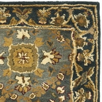 Tradicionalni cvjetni tepih od vune, plavi, 2'34'