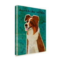 Zaštitni znak likovna umjetnost 'Australian Shepherd Red' platno umjetnost John W. Golden