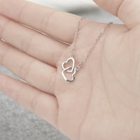 Anavia djevojka nakit, poklon za ogrlicu s dvostrukim srcem, poklon za Dan Valentina, poklon za rođendansku čestitku