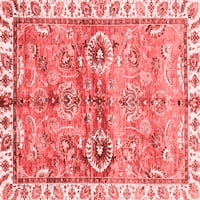 Tvrtka Alliand strojno pere tradicionalne unutarnje prostirke u orijentalnom stilu u crvenoj boji, kvadratne 7 stopa