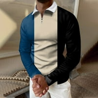 Polo majica za muškarce Muška ležerna jesen / zima majica dugih rukava s odbijenim ovratnikom majica s printom majica bluza