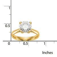 Radiant Fire certificirani laboratorij CT okrugli dijamantski zaručnički prsten, SI1 Si Clarity, g h i boja, u karatu žutom zlatu
