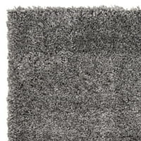 Jednobojni plišani tepih od runa, u srebrnoj boji, 5'3 7'6