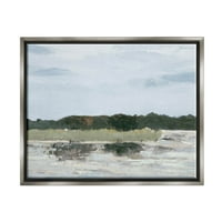 Obalna golema brda Pejzažni krajolik slikanje sjajne sive uokvirene umjetničke print zidne umjetnosti