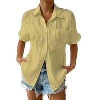 Ženske ljetne majice jednobojne bluze široke pamučne košulje