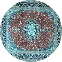 Tradicionalne perzijske prostirke za sobe u obliku kruga u svijetloplavoj boji, promjera 6 inča