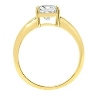 Zaručnički prsten od bijelog safira izrezan 2,5 karata u žutom zlatu od 14 karata, veličine 7,5