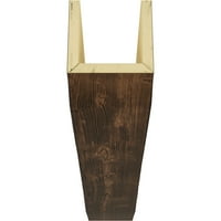 Ekena Millwork 6 W 6 h 18'l 3-strana s pijeskom s pješčanom frarathane fau drvenom stropnom gredom, premium star