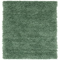 Jednobojni plišani tepih od paperja, zeleni, 2' 7'