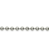 Polirani 24-inčni kuglični lanac od nehrđajućeg čelika; kopča od jastoga; za odrasle i tinejdžere; za žene i muškarce