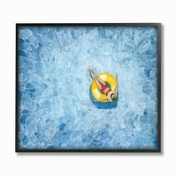 Stupell Industries bazen pluta plava žuta akvarelna slika uokvirena zidna umjetnost grace popp