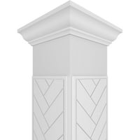 Ekena Millwork 8 W 10'H Obrtsman klasični kvadrat bez konusa, kolumna Modern Fretwork W Crown Capital & Crown Base