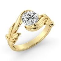 Zaručnički prsten od 14k okruglog moissanita u zlatu