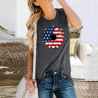 , topovi s naramenicama 4. srpnja, ženske široke američke zastave SAD-a, modni vrhovi s okruglim vratom, bez rukava, domoljubni top