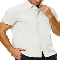 Muška vrećasta bluza s gumbima na kopčanje, Muška Havajska majica s džepovima, radna jednobojna široka majica
