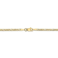 Ravni lanac Figaro od karatnog žutog zlata od netaknutog zlata