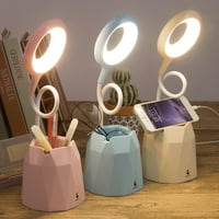 Punjiva LED stolna svjetiljka osjetljiva na dodir fleksibilna svjetiljka za čitanje s držačem telefona ružičasta 2000mAh