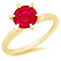 1K ružičasti Turmalin okruglog reza 14k imitacija žutog zlata graviranje izjava Godišnjica zaruka vjenčani prsten pasijans veličina