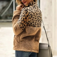 Hitna rasprodaja Za danas, ženske majice, pulover s okruglim vratom, Leopard blok u boji, modna prevelika majica s džepom, udobna