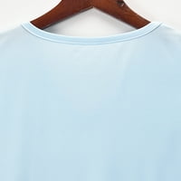 Majice za žene, ženske Ležerne ljetne majice s izrezom i printom, majice za vježbanje bez rukava, ležerni široki prsluk, plava Veličina