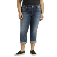Silver Jeans Co. Plus veličina Avery visokog Capri Capriema veličine 12-24
