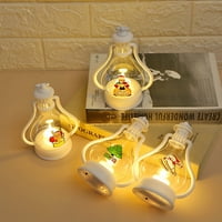 Božićni Mini fenjer dekorativni s LED svjetlom prijenosna svjetiljka na baterije Božićni seoski fenjer Božićni ukrasni lampioni na
