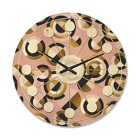 DesignArt 'kružni geometrijski oblici retro uzorak ii' Srednji stoljeći moderni zidni sat