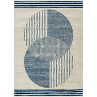 Umjetnički tkalci floransa geometrijska prostirka, plava bijela, 2 '2'11