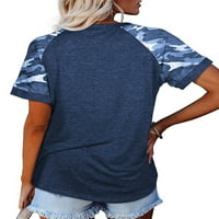 Proljetna Ženska majica s krpicama s maskirnim printom s kratkim rukavima, gornji dio