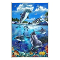 Stupell Industries podvodni morski život prizor obalno slikanje bezbrojne umjetničke print zidne umjetnosti