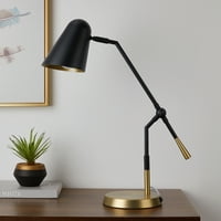 Stolna svjetiljka s kutnim sjenilom od miješanog metala, Crna