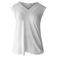 Ženske majice s čipkom i izrezom u obliku slova u, modna ležerna bluza bez rukava, prsluk, košulje, ljetni elegantni kamizol