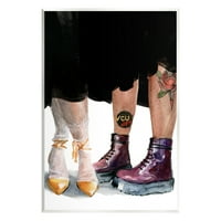 Stupell Industries Man & Woman Modne cipele par ljepota i modna slika Umjetnost Umjetnička umjetnost Umjetnost
