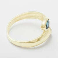 14-karatni ženski prsten od žutog zlata britanske proizvodnje s prirodnim londonskim plavim topazom - opcije veličine-veličina 6,75